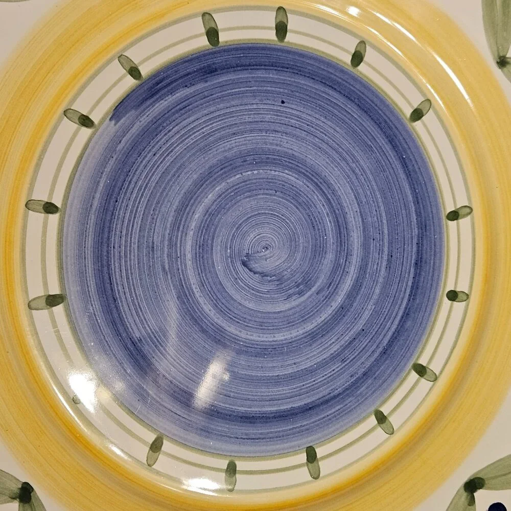 RARE WILLIAMS SONOMA ITALY MARISOL HANDPAINTED SPRING BLUE DINNER PLATE